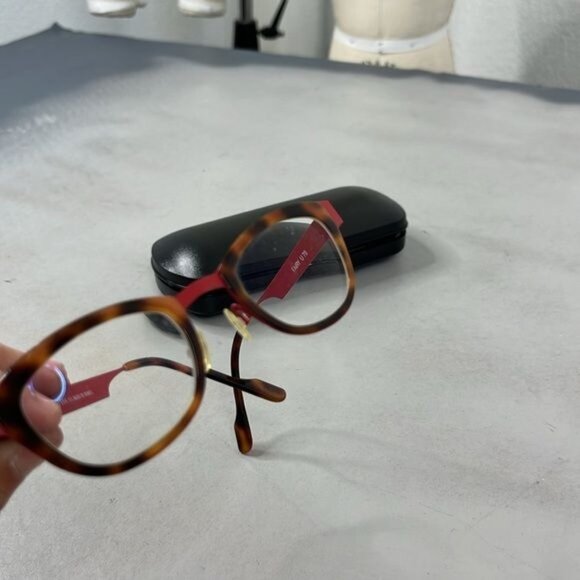 Anne Et Valentin Eyeglasses Fairy U 78 Havana/Red Cat Eye Metal France 45-22 135 - Picture 11 of 11